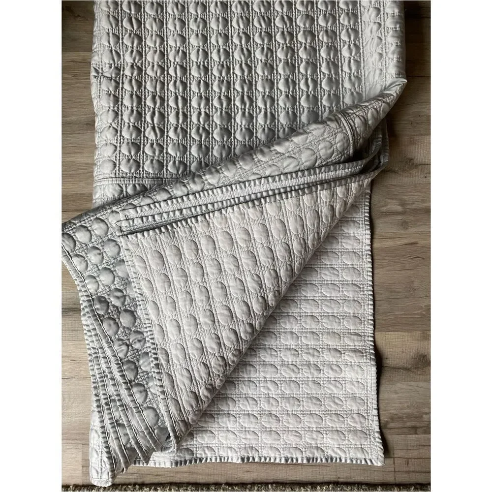 Hudson Park Collection Quilted Bed Coverlet in Silver Gray